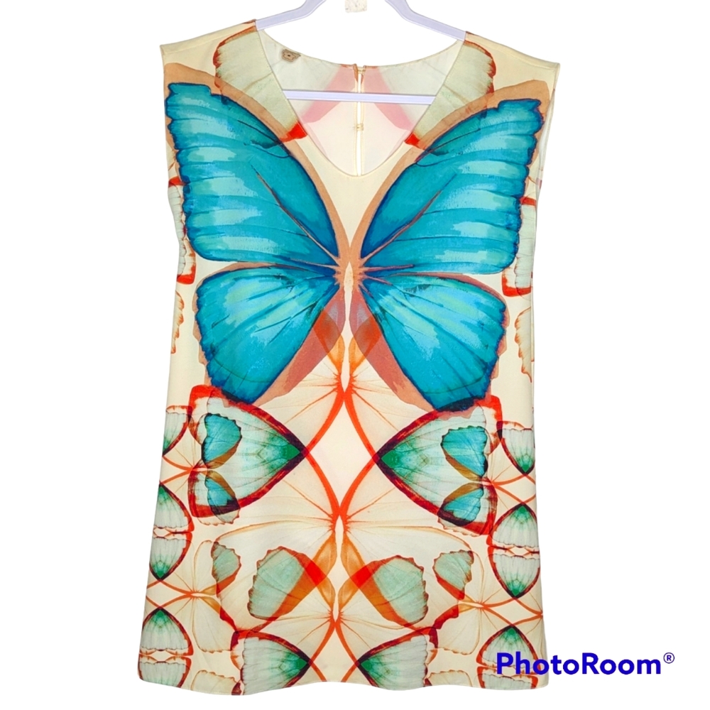 Farm Rio “Rare” Butterfly Print Mini Dress